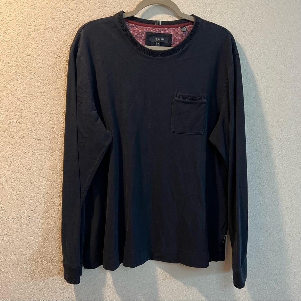 Men’s Ted Baker navy blue long sleeve shirt size 5 US large L